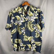 Vintage Aloha Republic Hawaiian Shirt Mens XL USA Made Palm Leaves AOP Party