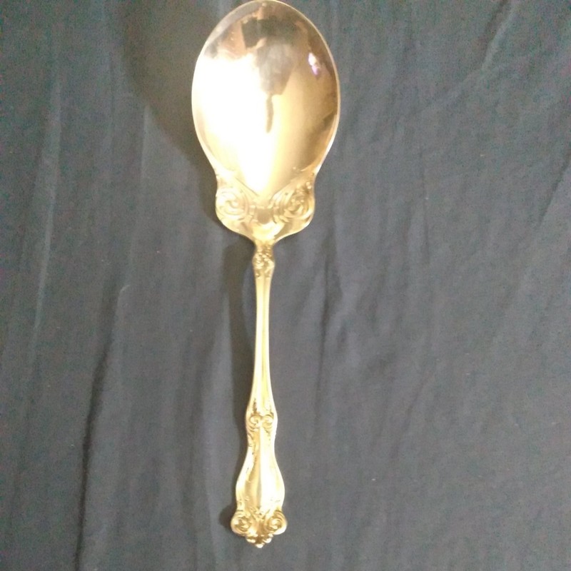  WB 1900 MFG Co  9" serving spoon floral design