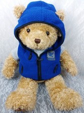 Gund Peace 2000-2001 Wish Bear Plush with Blue Hoodie Vest