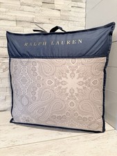 Ralph Lauren Queen Beaumont Paisley Cotton Comforter 94  x 96  Stone NWT 550