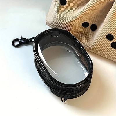 Portable Mini Clear Zipper Storage Bag with Keychain Loop Travel Organizer Pouch