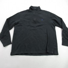 Polo Ralph Lauren Sweater Mens Medium Long Sleeve 1/4 Zip Pullover Black Casual