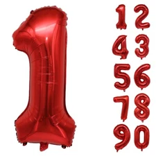 Number Balloons Birthday Red 32“ Helium Giant Foil Large Birthday Age Party UK