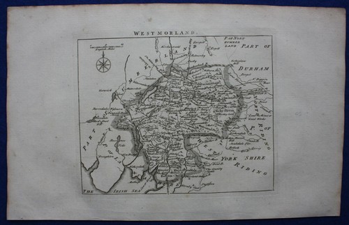 WESTMORLAND, original antique county map, JOHN ROCQUE, 1769 - Picture 2 of 2