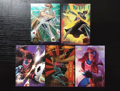 Lot of 5 Gambit Trading Cards Marvel Universe Masterpieces Flair Annual Fleer 
