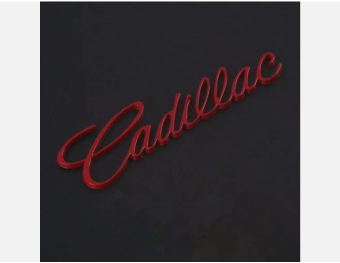 1pcs RED TRUNK BADGE Car Rear Trunk Lid Emblem for Cadillac 3.8cm x 14cm