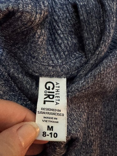 Athleta Girl Blue Hoodie Sweatshirt Activewear Athletic Casual Size M 8-10 Back - Picture 5 of 7