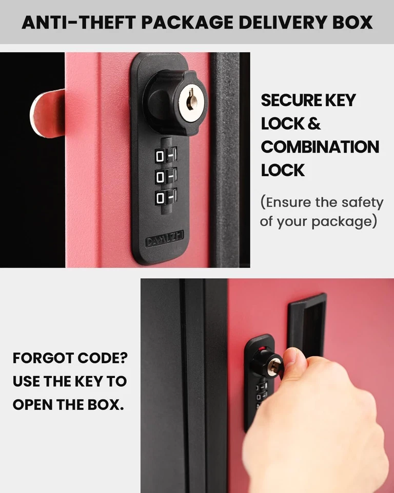 SLSY Package Delivery Boxes Galvanized Alloy Parcel Mailbox Secure Anti-Theft - Image 3 of 4