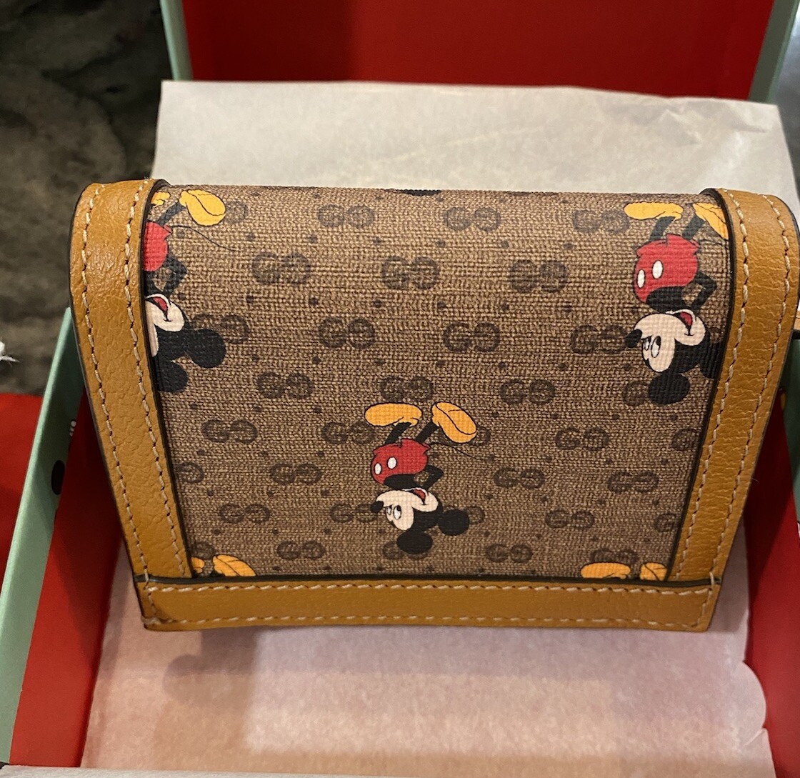 Gucci x Disney GG Supreme Monogram Mickey Mouse Card Holder Bifold