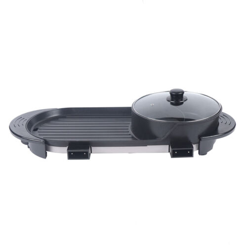 2 in 1 Elektrischer Antihaft Grill Hot Pot BBQ Grill Suppe Shabu Topf Barbecue 2200W - Bild 16 von 22