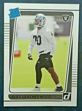 ALEX LEATHERWOOD 2021 PANINI DONRUSS NFL RATED ROOKIE #335 RC ROOKIE   RAIDERS 