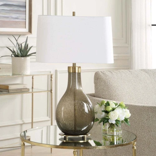 SHYLA TEARDROP SEEDED GLASS MODERN TABLE LAMP UTTERMOST 30465 - Picture 3 of 4