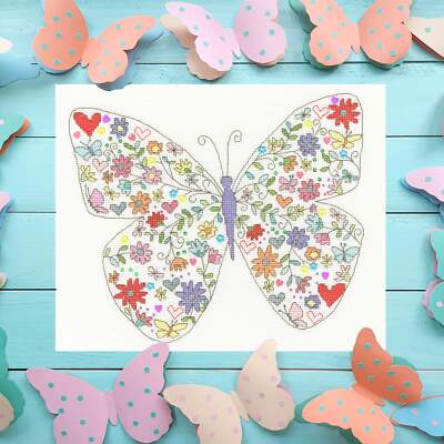 Bothy Threads Counted Cross Stitch Kit Lovely Butterfly XKA21
