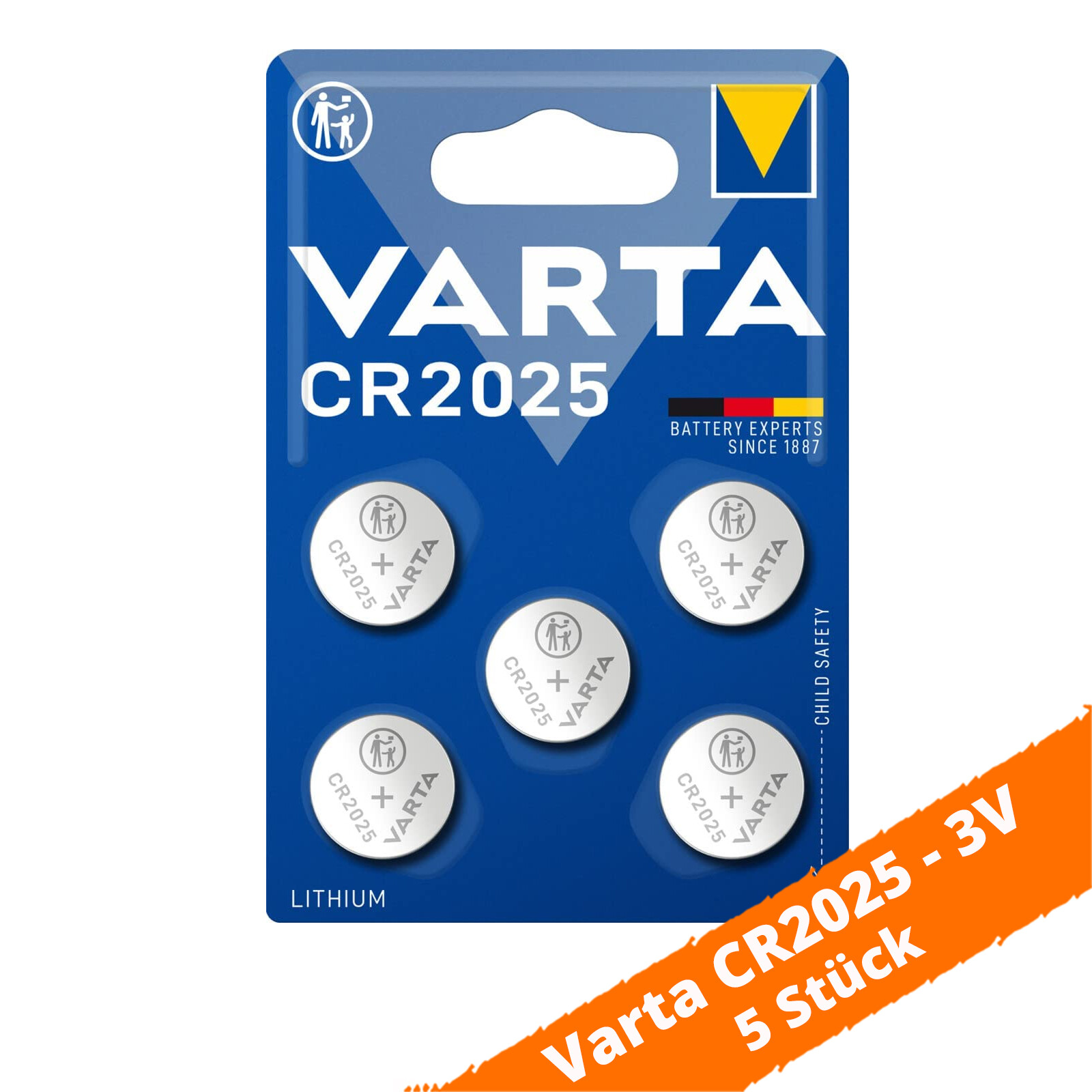 Thumbnail - 5 X Varta Cr 2025 Dl2025 3v Lithium Batterie Knopfzelle Blister 1 X