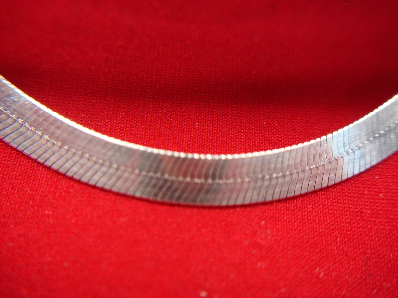 SOLID STERLING SILVER 30" HERRINGBONE CHAIN - VER… - image 4