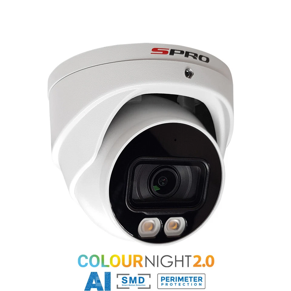 SPRO 4MP IP Smart fotocamera torretta doppia illuminazione con colore di notte 2,0, CCTV