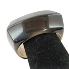 Vintage Bakelite Black Chunky Bangle Bracelet Asymmetrical Shaped Jewelry