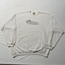 Vintage 90s Monterey Sweatshirt Men’s Large White Tree Art Hipster 80s USA Made