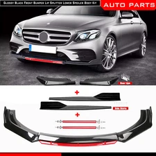 For Mercedes-Benz Front Bumper Lip Spoiler Splitter Rear Lip Body Kit Side Skirt