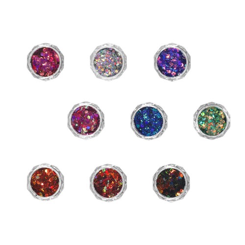 9Boxes Nail Art Flake Glitters Makeup Chunky Powder Nail Glitter Sequin