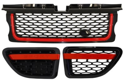 Kühlergrill Vents für Sport 05-08 L320 Autobiographie Look Schwarz Rot