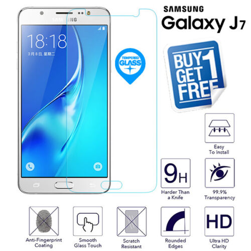 2x For Samsung Galaxy J7 2015 Genuine Tempered Glass Screen Protector Film J700F - Picture 1 of 5
