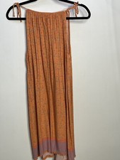 C & V Chelsea & Violet Womens L Floral Tie Pom Pom Crochet Shift Lightweight