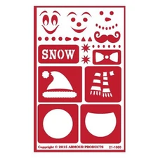 Armour Reusable Over n Over Glass Etching Stencil - ONO Snow Fun Winter