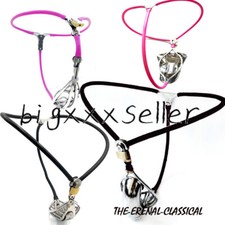 Male Chastity Belt Stainless Steel Pants Invisible Device Male Cage Thong Plugs