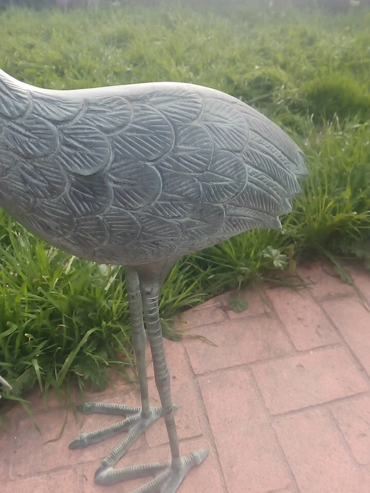 Juego de 2 esculturas de grúas de jardín señoriales de 33 pulgadas de alto Foto 3 de 4