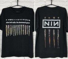 Nine Inch Nails 1994 Downward Spiral Reprint 2 sided Black T shirt vtg NH20715