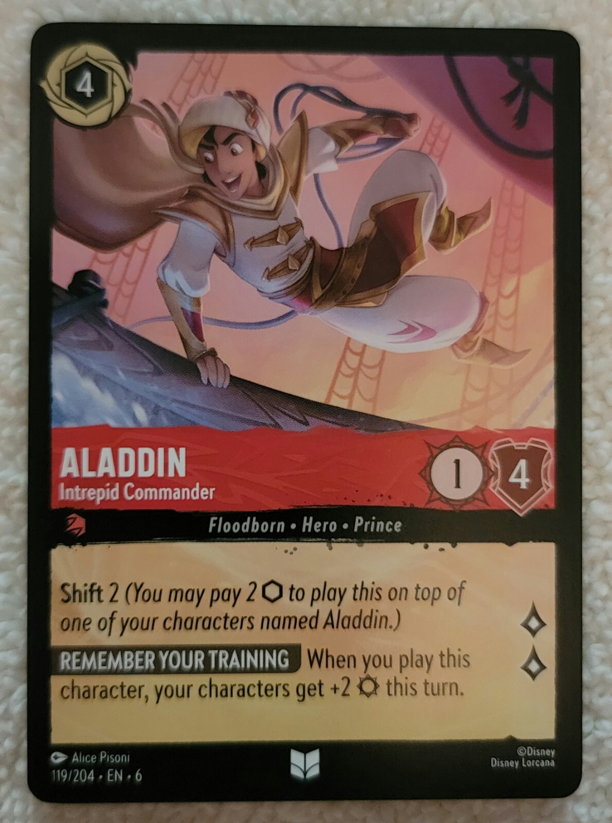 Disney Lorcana TCG - Aladdin Intrepid Commander - Azurite Sea 119/204 NM