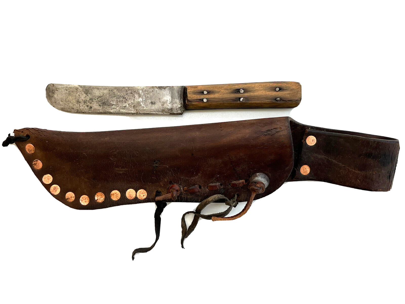 Vintage Warranted Nichol Brothers Shear Steel 6 Pin Knife Heavy Duty