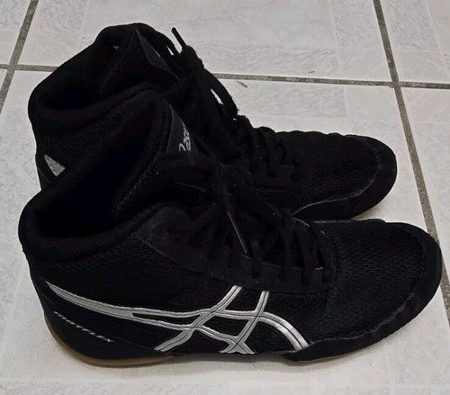 Asics Matflex  Boy's Size 5 Wrestling Shoes Black Grey - Foto 1 di 6