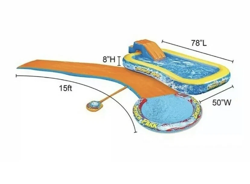 Banzai 3-in-1 Aqua Water Drench Splash Park w/ Water Slide & Inflatable Pool - Image 3 of 4