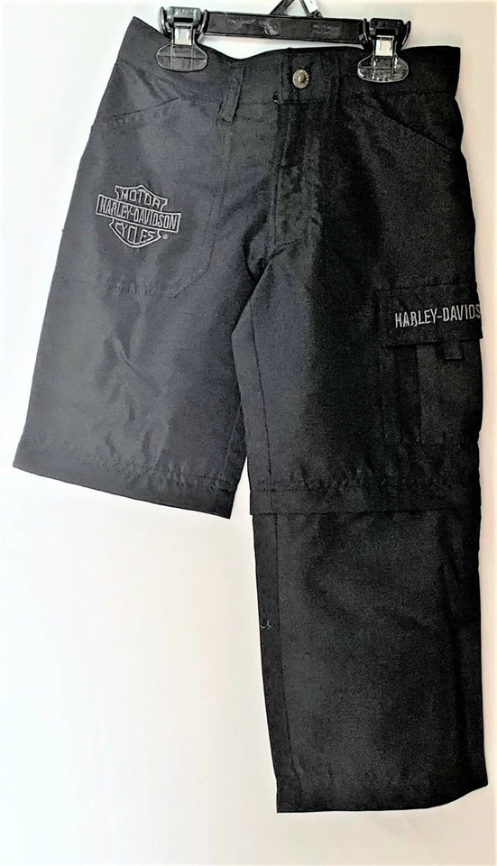 Harley Davidson® Boys Zip off Microfiber Black Cargo Pants Adjustable Waistline - Image 2 of 4