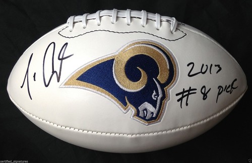 TAVON AUSTIN SIGNED ST LOUIS RAMS LOGO FOOTBALL 2013 #8 PICK INSCR PROOF COA J1 - Photo 1/1