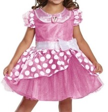 Disney Minnie Mouse Pink White Polka Dot Baby Dress with headband 12-18 months
