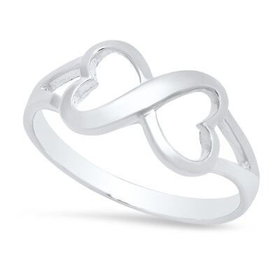 925 Sterling Silver High Polished Infinity Knot Promise Ring + Bonus Cleaning