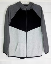 Xersion Two Tone Gray Black Zip Front Hooded Sweatshirt Teen Size XL 18/20 EC 