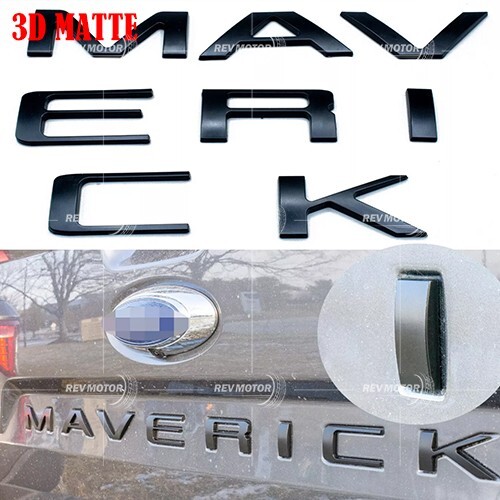 0.3 in Matte Black Tailgate Insert Letters Badge For Maverick Emblem 2022-2024
