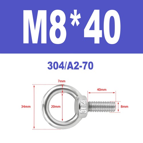 Ringschrauben Edelstahl V2A A2 Ösenschrauben M3-M18 Augbolzen Augenschrauben - Bild 63 von 122