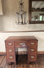 Antique Mahogany Kneehole Pedestal Desk by Hewetson Milner & Thexton C 1825