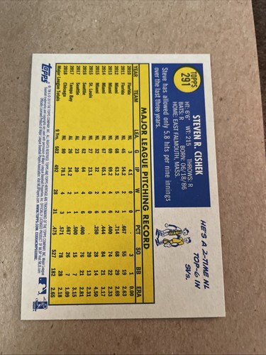 2019 Topps Heritage - #291 Steve Cishek - Picture 2 of 2