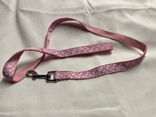Dog Leash- Pink with White Bone Print- 41" long