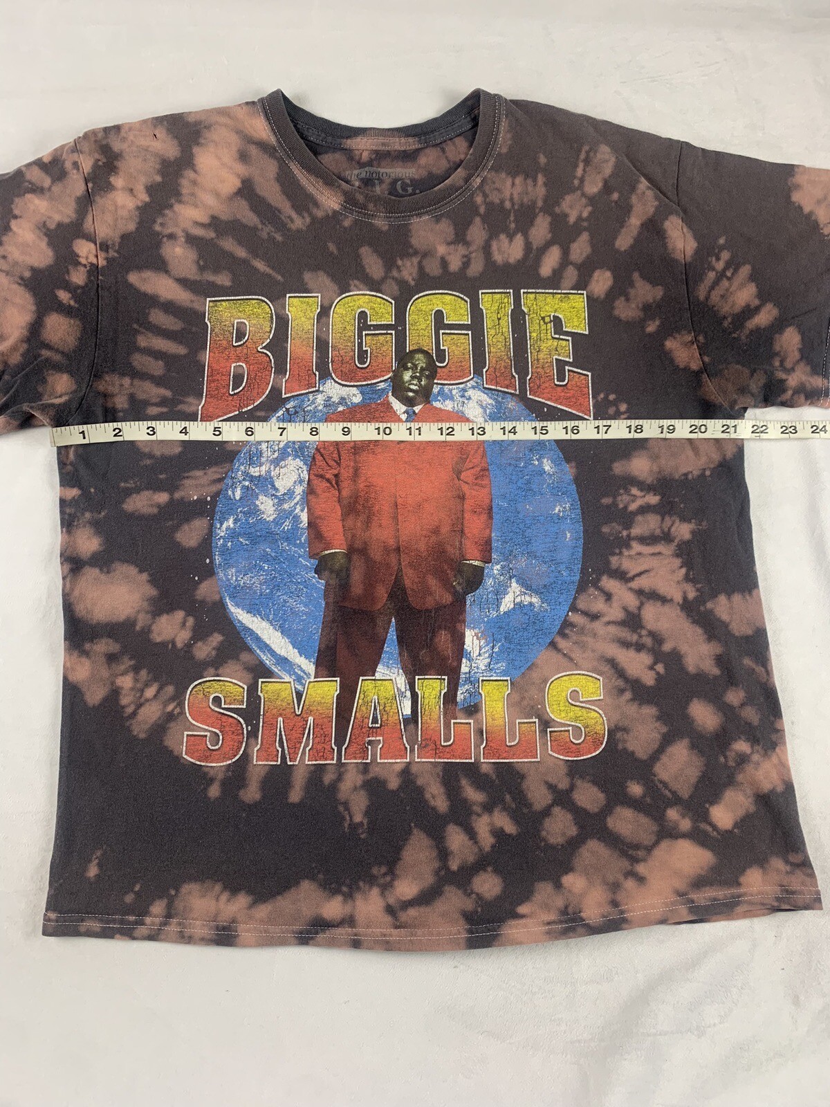 Biggie Smalls Tie Dye Shirt Adult Large Short Sleeve Top Of The World