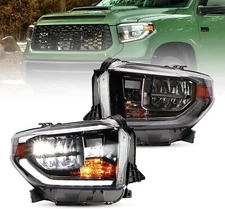 LED DRL Headlights For 2014-2021 Toyota Tundra [Full LED] 2018+ Sequential Turn