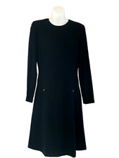 ELLEN TRACY LINDA ALLARD BLACK DRESS SZ 4 LONG SLEEVES ELEGANT SUPERB