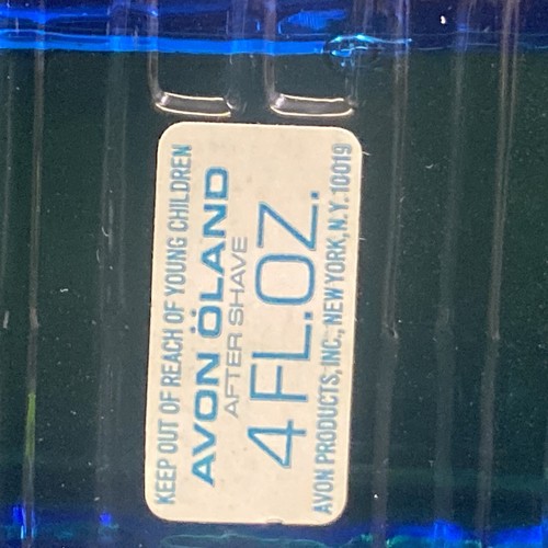 Vintage Avon Snowmobile Machine Blue Glass Oland Aftershave Winter Cabin Decor - Imagen 7 de 7