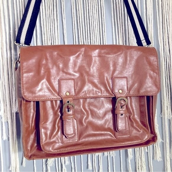 Kelly Moore x A Beautiful Mess Camera Laptop Diaper Bag in Gold Kelly Moore Bag The Libby Shoulder Bag (Caramel) KMB-LIBBY-CAR main image 4
